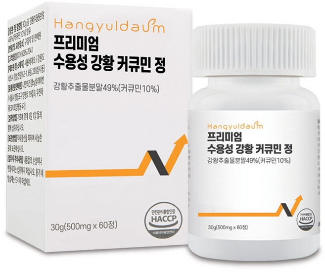 한결다움 프리미엄 수용성 강황 커큐민 curcumin 정 500mg, 1개, 60정