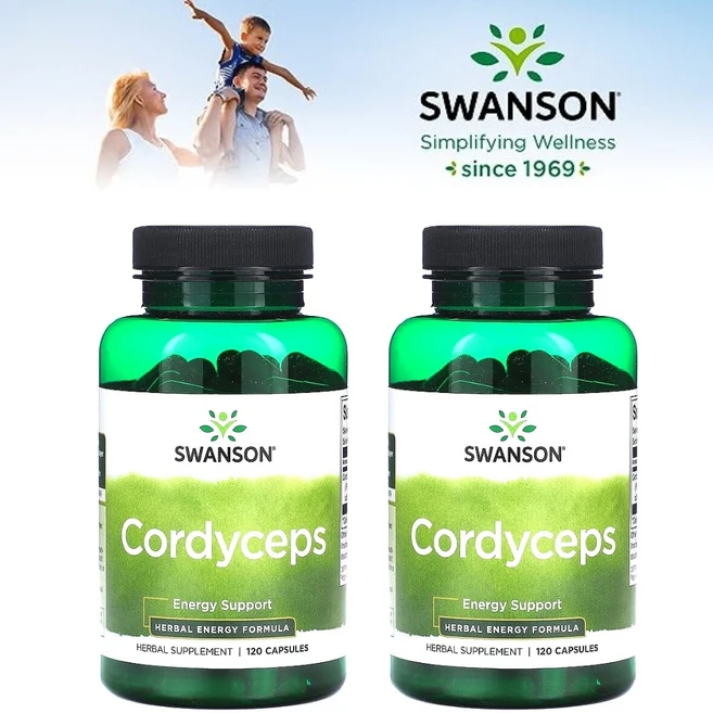 [스완슨] 동충하초 캡슐 120정 X 2통 (4개월분) 허브 에너지 포뮬라 미국직구 - 쿠팡