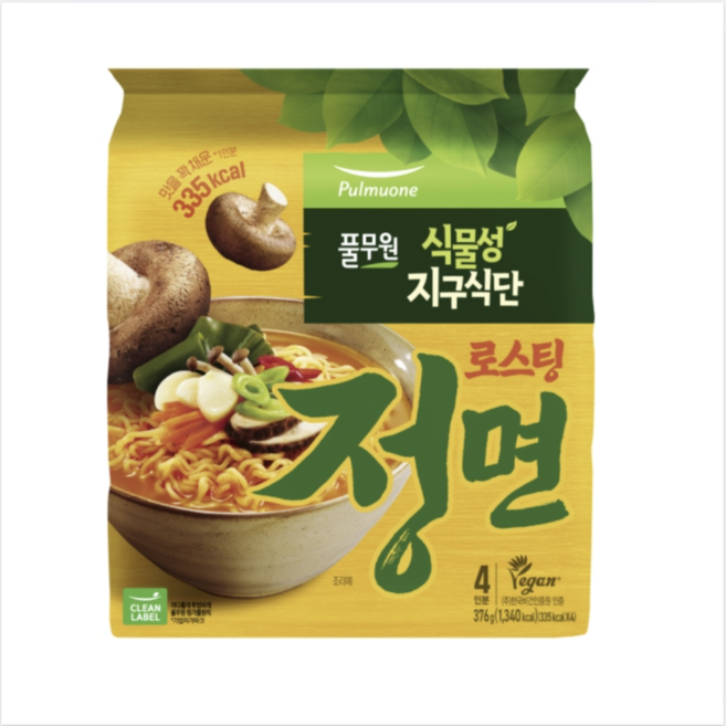 풀무원 자연 건면 로스팅 정면 376g, 4팩
