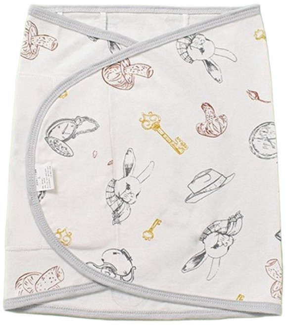 嬰兒防驚跳肚兜 新生兒純棉肚圍 靜音魔鬼氈防驚嚇包巾 柔軟親膚多功能護肚腹捲 愛麗絲夢遊款