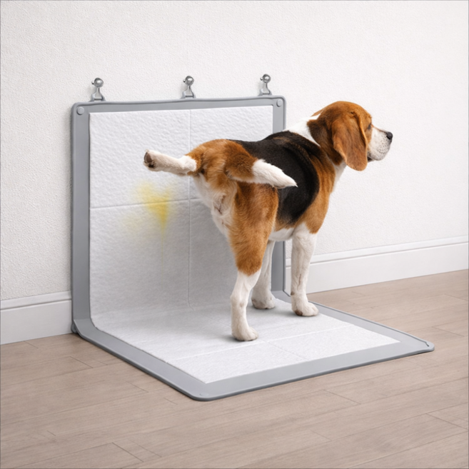 제라미펫 와우 실리콘 배변판 벽부착 마킹방지 국내생산, 쿨그레이