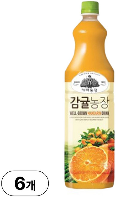 웅진 가야농장 감귤주스, 6개, 1.5L