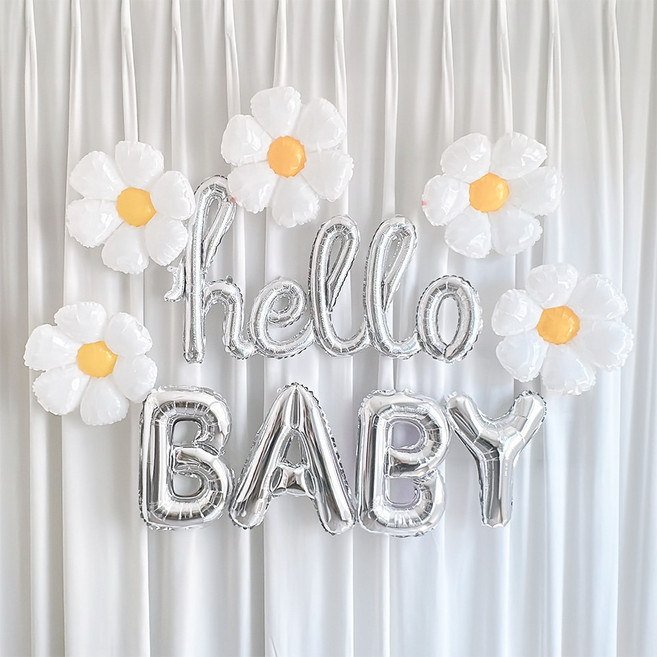 하늘풍선파티 데이지 헬로 베이비 은박풍선 세트, 1개, 데이지 구성