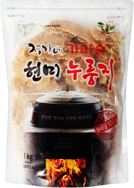 [안성들풀] 정가네 가마솥 현미 수제 누룽지 100% 국내산 쌀 고소한 무첨가 전통 누룽지, 1kg, 6개