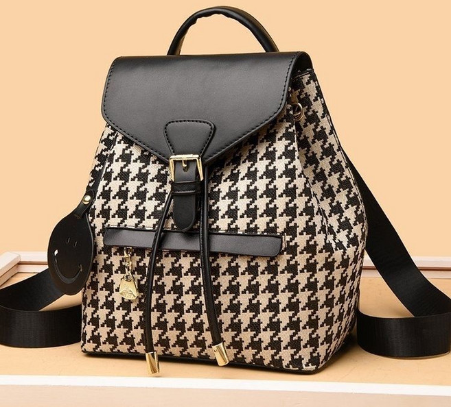 YUMDE 가벼운 여성 백팩 캐주얼 데일리 체크 배낭 가방