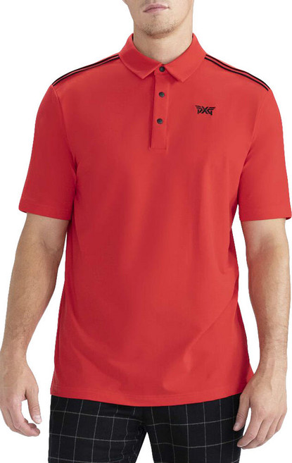 PXG 골프웨어 남성 숄더 로고 카라 반팔 티셔츠(컴포트핏)-레드
