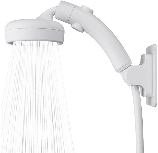 워터무드 플렉스 각도조절 와이드 샤워기 호텔식 레인샤워 온오프 기능, 화이트, 1개