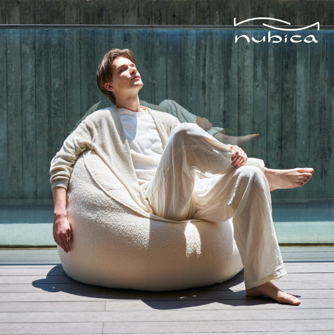 누비카 1인용 빈백 소파 프리미엄 부클 빈백 Cozy Boucle Collection, 크림 클라우드