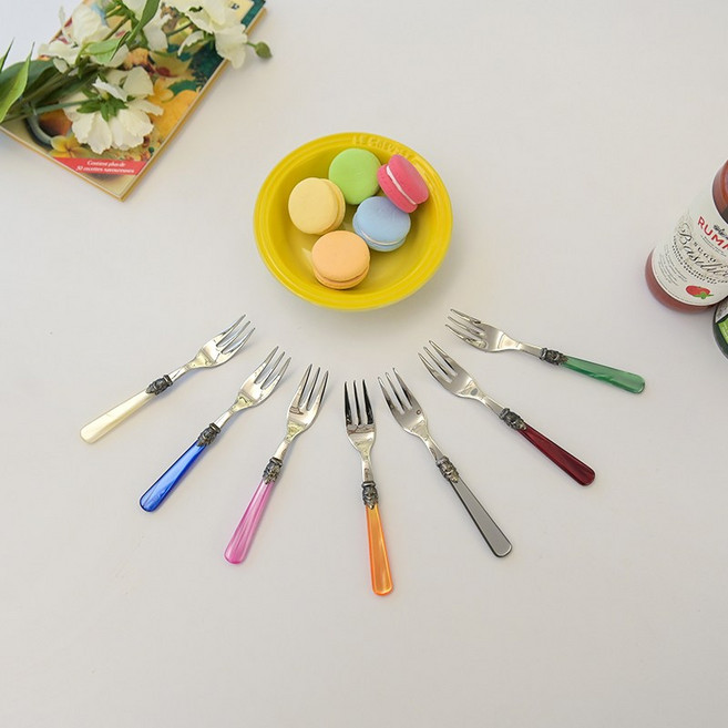 이탈리아 EME 지앙 커트러리 포크(소) 15cm 아이보리 그레이 그린 레드 블루 핑크 오렌지