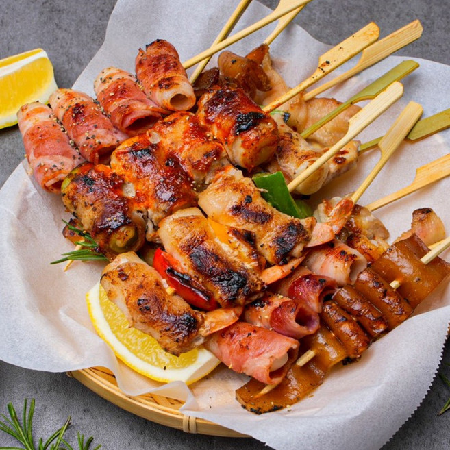 닭꼬치 캠핑음식 수제꼬치 구이 BIG 모둠꼬치 7개 750g+데리야끼 소스 120g, 750g, 1개