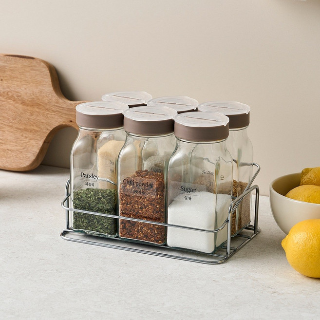 모던하우스 WOW 양념병 280ml 6P 세트 랙포함 KC0726006, 1개