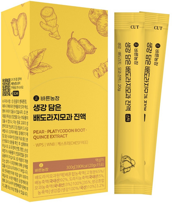 목이 너무 힘들고 불편할때 효과빠른 국내산 100% 배도라지즙 바른농장 유산균7종 함유, 1박스, 300g