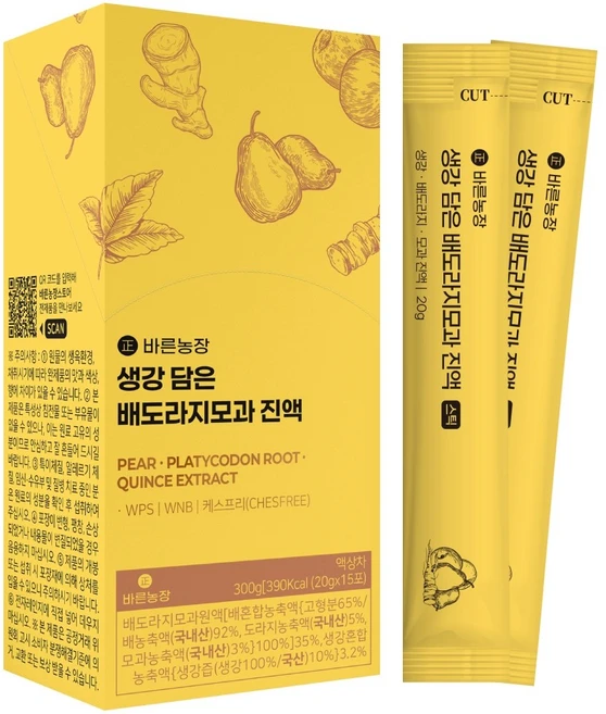 목이 너무 힘들고 불편할때 효과빠른 국내산 100% 배도라지즙 바른농장 유산균7종 함유, 1박스, 300g - 쿠팡