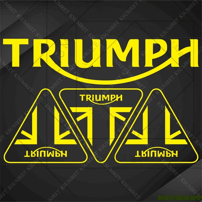 Triumph 오토바이 스티커 데칼 로고 탱크 엠블럼 스크램블러 보버 트윈, 02 Golden