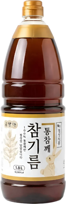 [금방아] 진하고 고소한 대용량 100% 통참깨 참기름, 1.8L