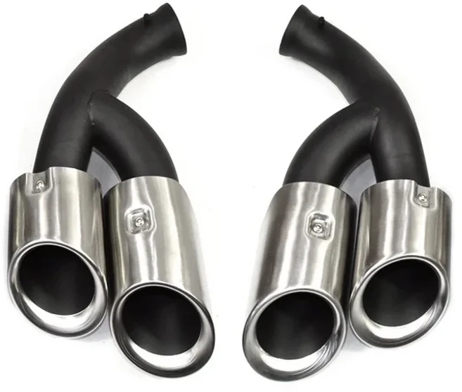 포르쉐 카이엔 2015 이후 GTS 스타일 배기구 팁 머플러 시스템 노즐 테일파이프, 01 Silver A