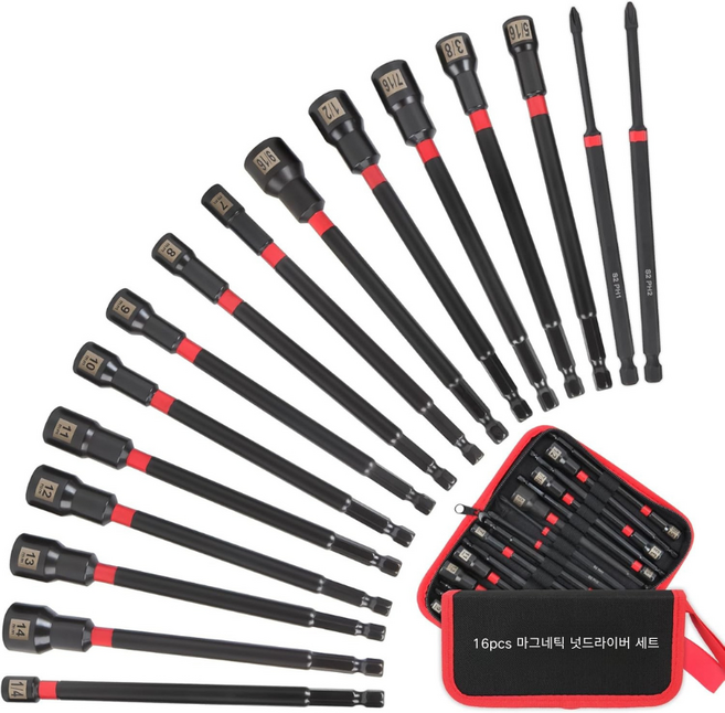 만능 자석 전동 드릴 비트16pcs 자동차용 복스 소켓 세트, 1세트