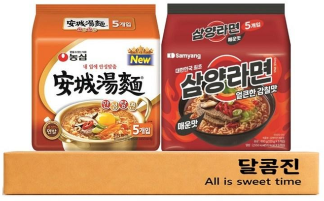 [달콤진] 안성탕면 5P + 삼양라면 매운맛 5P