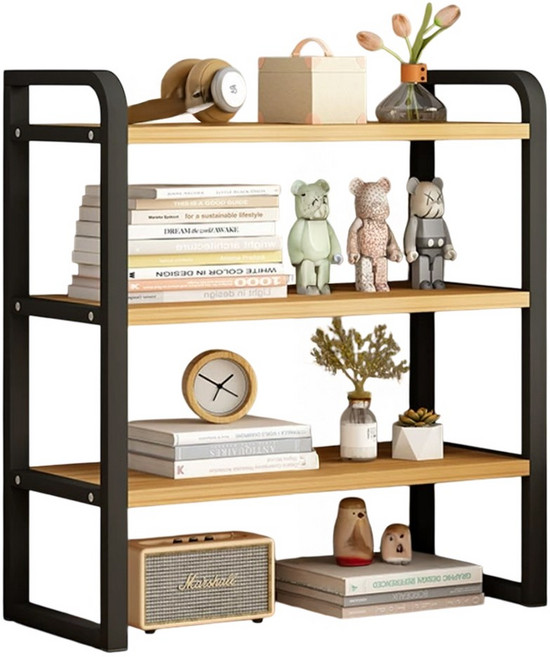 레디박스 책상 주방 욕실 정리 다용도 소형 수납 스탠드 미니 선반, 우드블랙, 3단