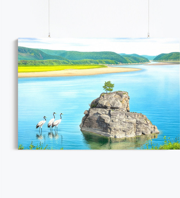 돈들어오는 의령 명당 바위 3종 그림 풍수 인테리어 그림 캔버스 액자 인테리어 감성 거실 침실 대형, 01.돈들어오는 명당 바위