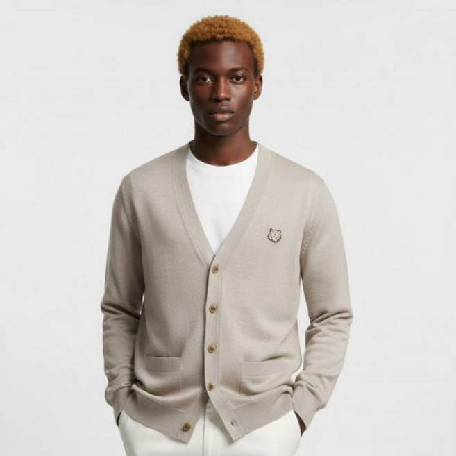 공식정품 메종키츠네 남성 가디건 니트 선물 MAISON KITSUNE 25 BOLD FOX HEAD PATCH REGULAR CARDIGAN (MM00509KT1036-0134