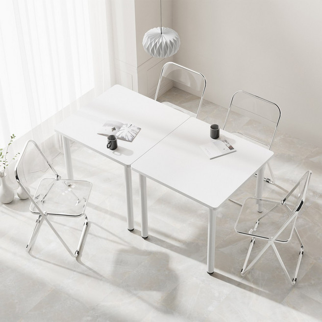 주식회사실버미어 보조책상 미니식탁 침대책상 미니테이블, 2인용, 화이트