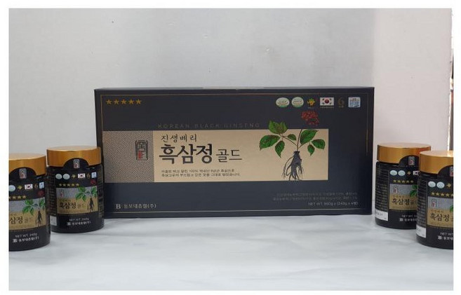 6년근 진생베리 흑삼정골드 (부모님 가족 면역력 기력 에너지충전 건강 선물), 4개, 240g