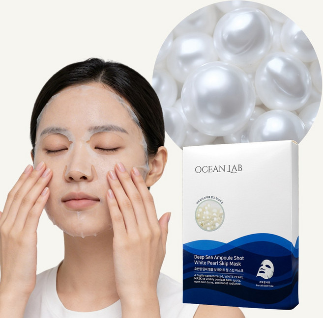 [OCEAN LAB] 딥씨 앰플샷 스킵마스크팩 (화이트펄), 1개, 10개입