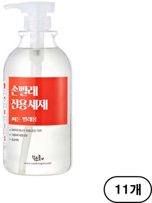 쑥소쿰 손빨래 전용세제 찌든빨래용 본품, 1L, 11개