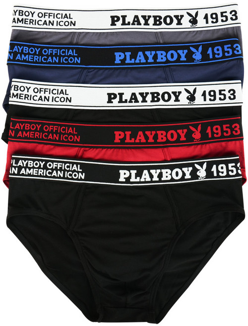 플레이보이 남성 남자 팬티 속옷 빅사이즈 주니어 레이온 브리프 삼각팬티 5매세트 PMB3101-5 95호에서 130호까지