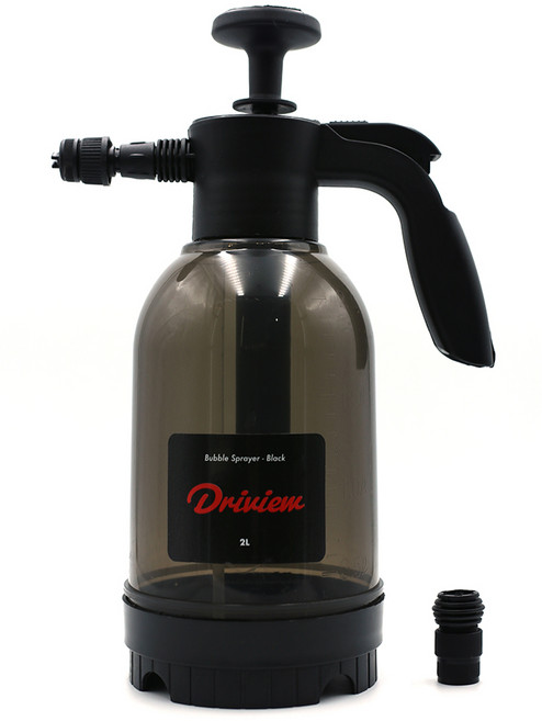 드라이뷰 버블 압축분무기 블랙 2L 거품 자동 프리워시 원예 방역 세차 청소 소독용, 1개
