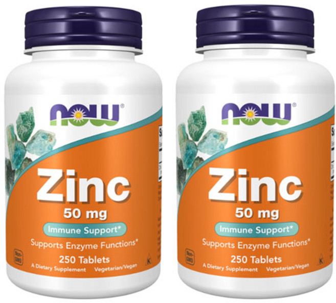 Now Foods Zinc Gluconate 나우푸드 아연 징크 글루코네이트 50mg 250정 2팩, 2개