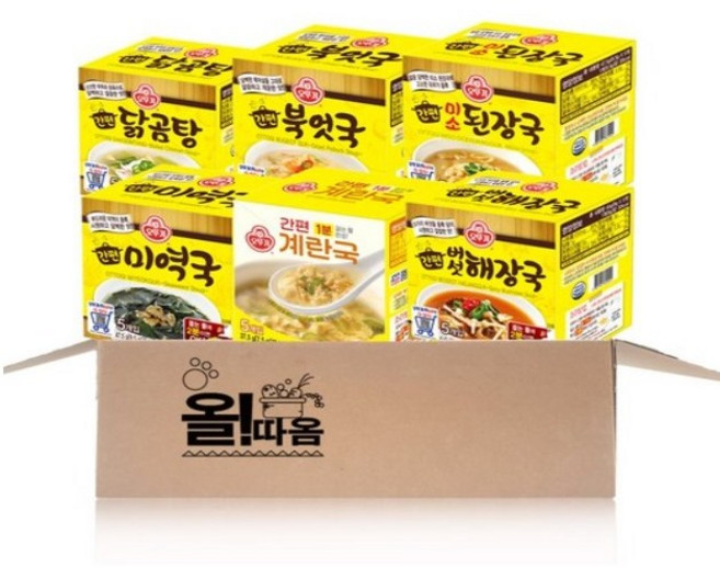 오뚜기 간편블럭국 6종 기획세트 4호(미역국+계란국+버섯해장국+미소된장국+닭곰탕+북엇국) 각 1개씩, 1개