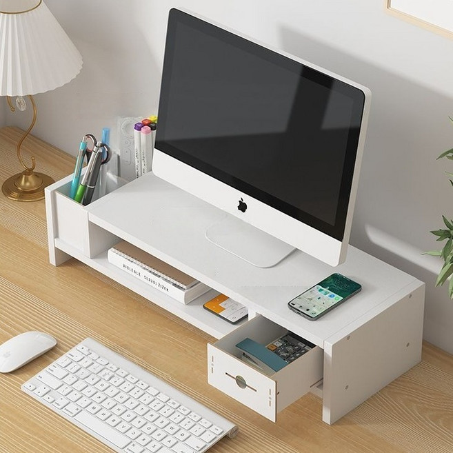 YAPOGI 모니터받침대 가정용 사무실용 컴퓨터받침대, 화이트 A