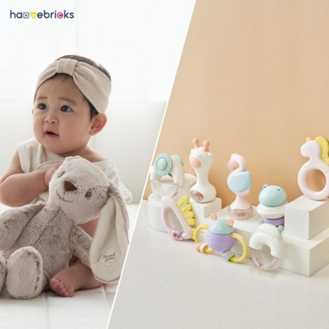 CJ 단독 임신 출산 선물세트(하베 애착인형+딸랑이세트), 코코, 1개