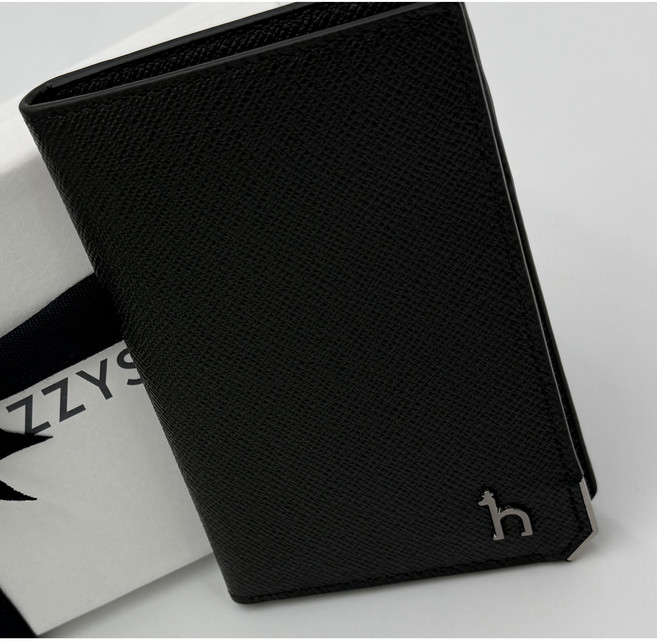 헤지스 실버바장식 소가죽 카드지갑 (선물포장)