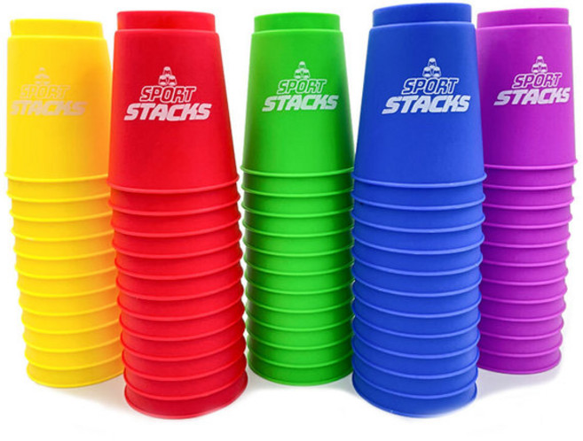 에이티 컵쌓기 12개 1세트 어린이 스피드스택스 교구 KC인증, 옐로우, 1개