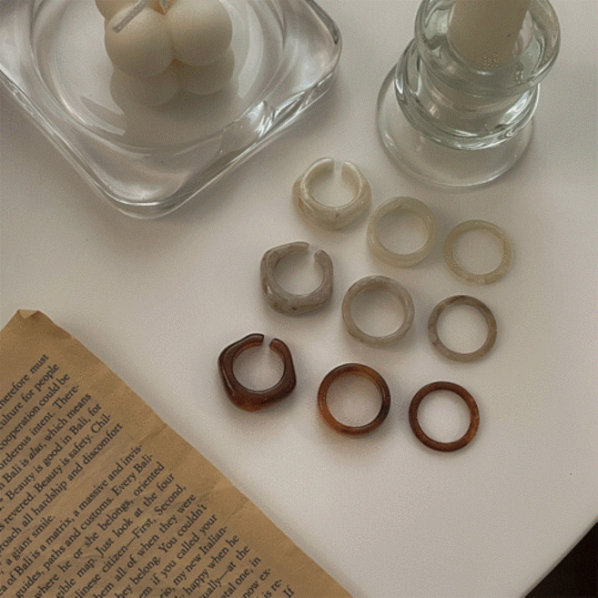 여자 호마이카 마블 시즌리스 컨템포러리 반지