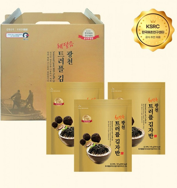 2026 광천김선물세트 광천 설선물 트러플 김자반 3봉 손잡이선물세트 선물용김추천, 40g, 1개