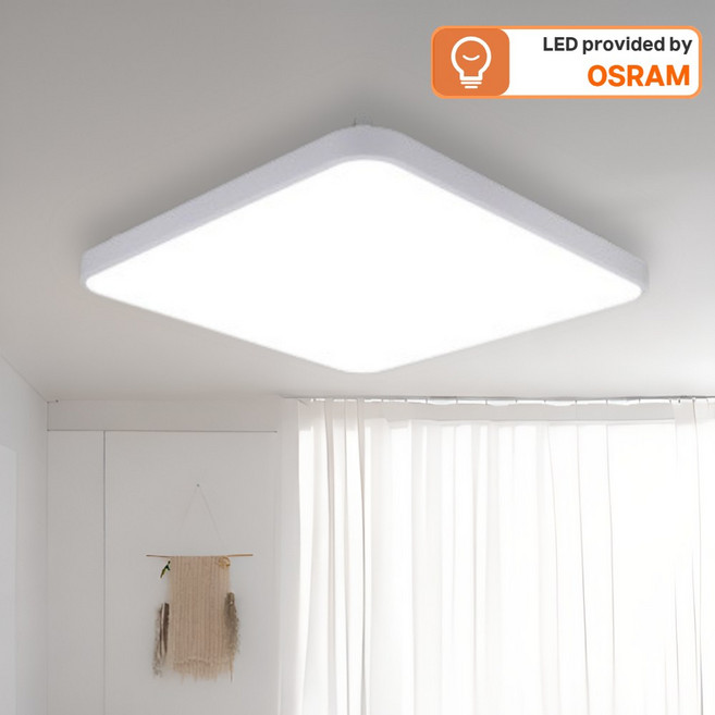 오스람 LED 국산 초슬림 방등 60W 플리커프리 (잔광잔불 제거회로), 화이트