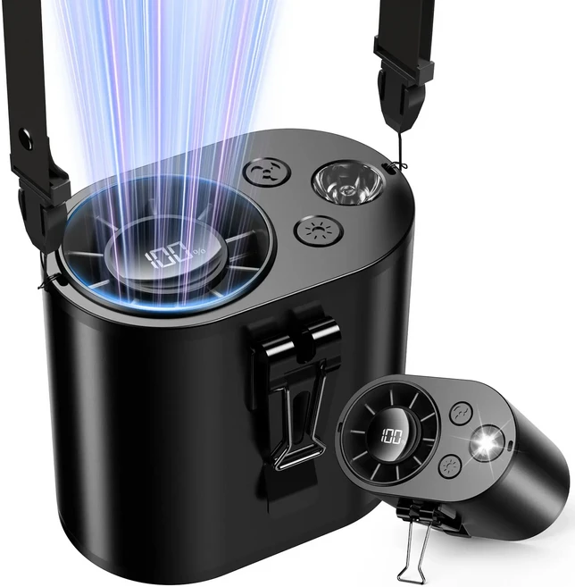 ColdSky 휴대용 허리 팬 업그레이드 10 속도 개인 20000mAh 충전식 책상 팬(야외 작업장용 LED 디스플레이, 02 Single fan 10000mAh