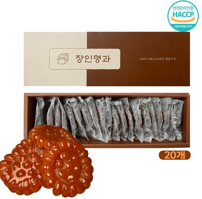 [40년 전통] 장인 명과 약과 국내산 조청 찹쌀 선물 세트, 5박스, 30g