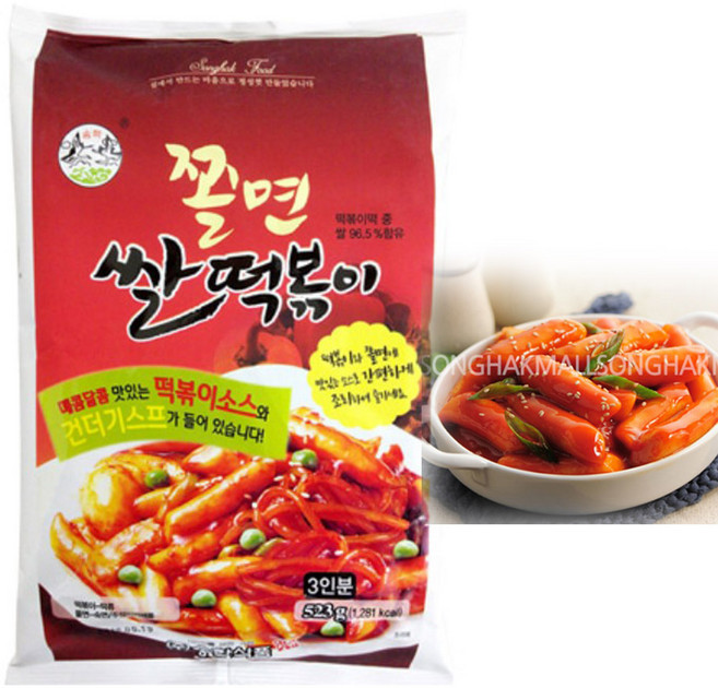 송학식품 쫄면 떡볶이, 3개, 523g