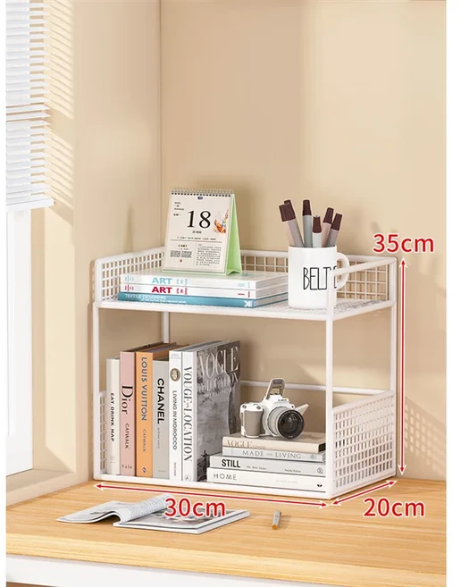 사무실 책상 다층 수납 선반 가정용 소형 캐비닛 더 나은 및 공간을 위한 도구, 09 흰색 2층 중형 데스크탑 모델