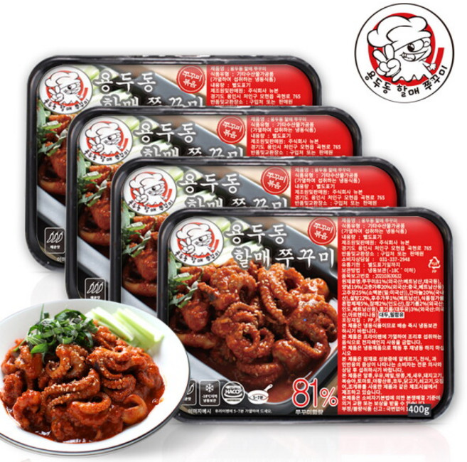 [연타발] 용두동 할매 쭈꾸미 400g x 4개, 1세트