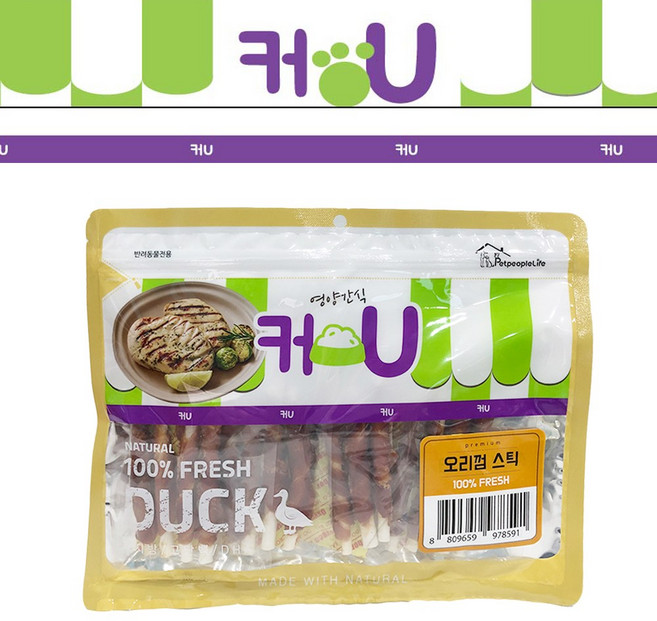 커유 대용량 강아지 수제간식 오리 시리즈 6종, 오리 슬라이스, 300g, 1개