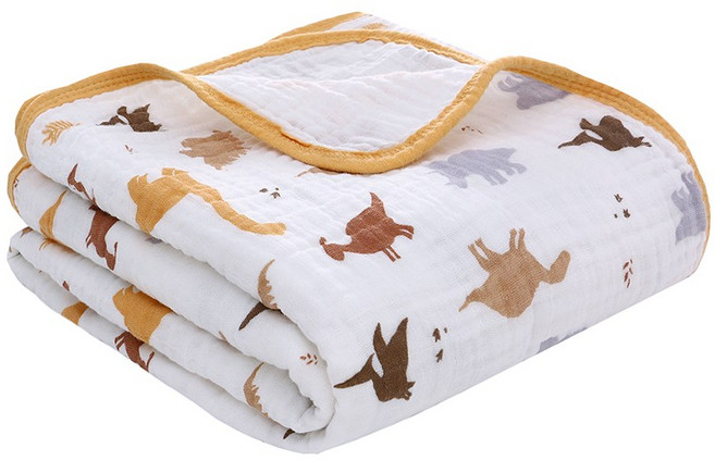 미라클 베이비 프리미엄 순면 원단 4중 거즈 블랭킷, 공룡