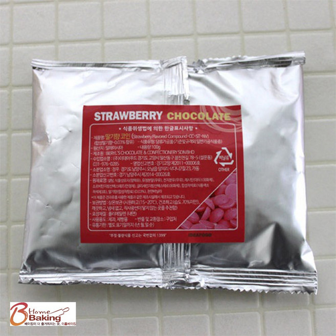 이홈베이킹 초콜릿-딸기 100g, 1개