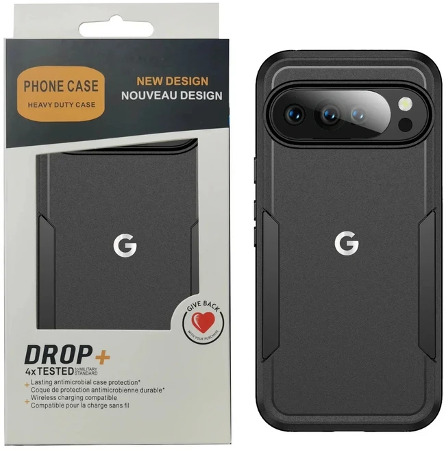 호환 구글 픽셀10 9 프로 XL 9A 8A 7A 6A 무선 충전용 폰 케이스 하드 러기드 오티 아머 박스 보호 커버, 03 Black With Box, 10 Pixel 7