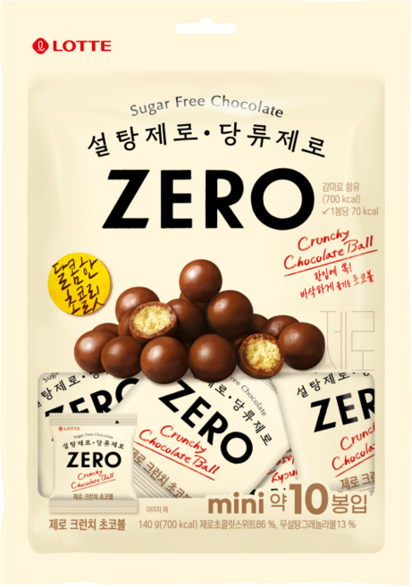 롯데제로 크런치 초코볼, 14g, 30개